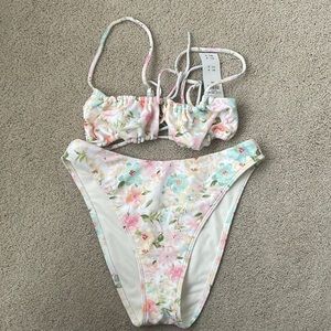 Abercrombie swim suit  white floral